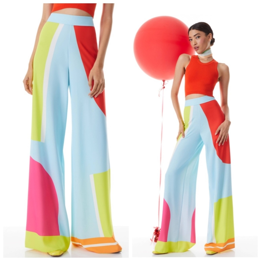 ALICE + OLIVIA ATHENA WIDE LEG PANT SIZE 2 - Picture 6 of 14